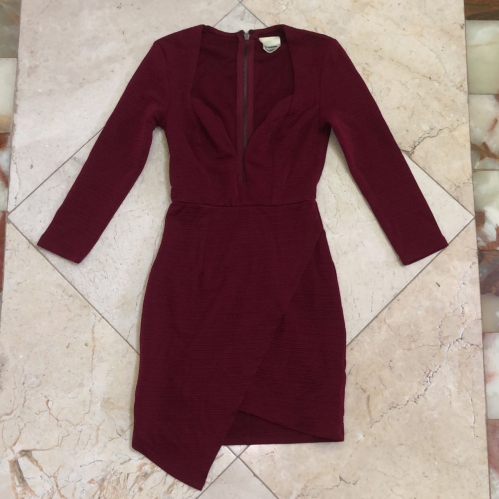 Deep red mini dress